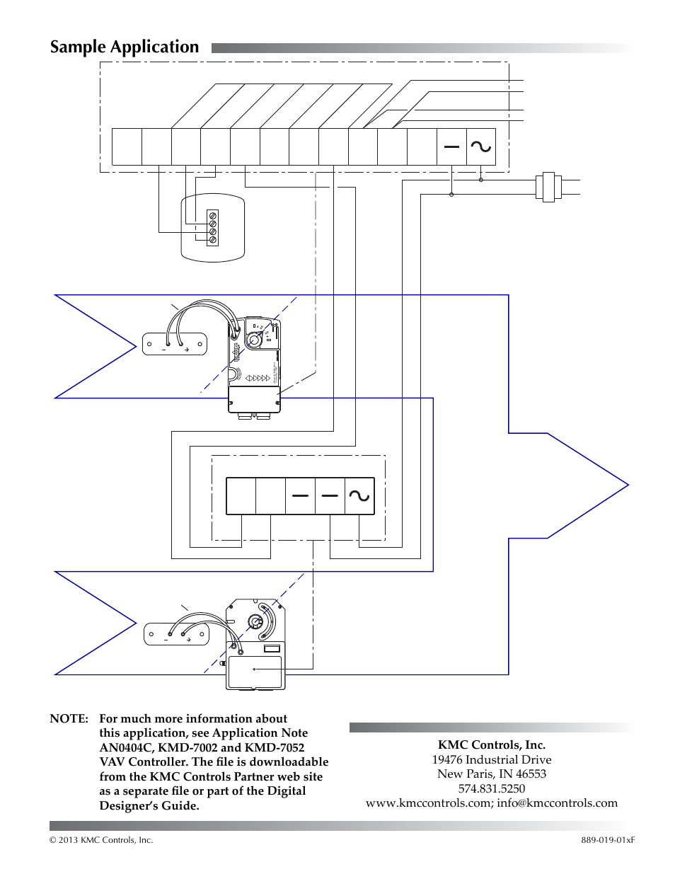 Sample application, Tsp-6001 terminal block, Out3 | KMC Controls TSP-6051 User Manual | Page 3 / 3