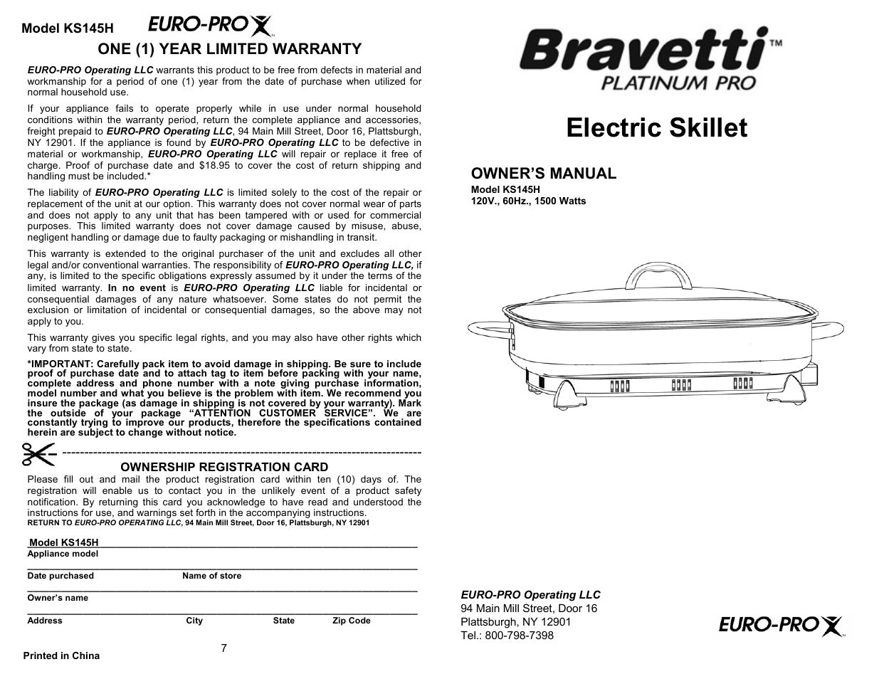 Bravetti KS145H User Manual | 4 pages