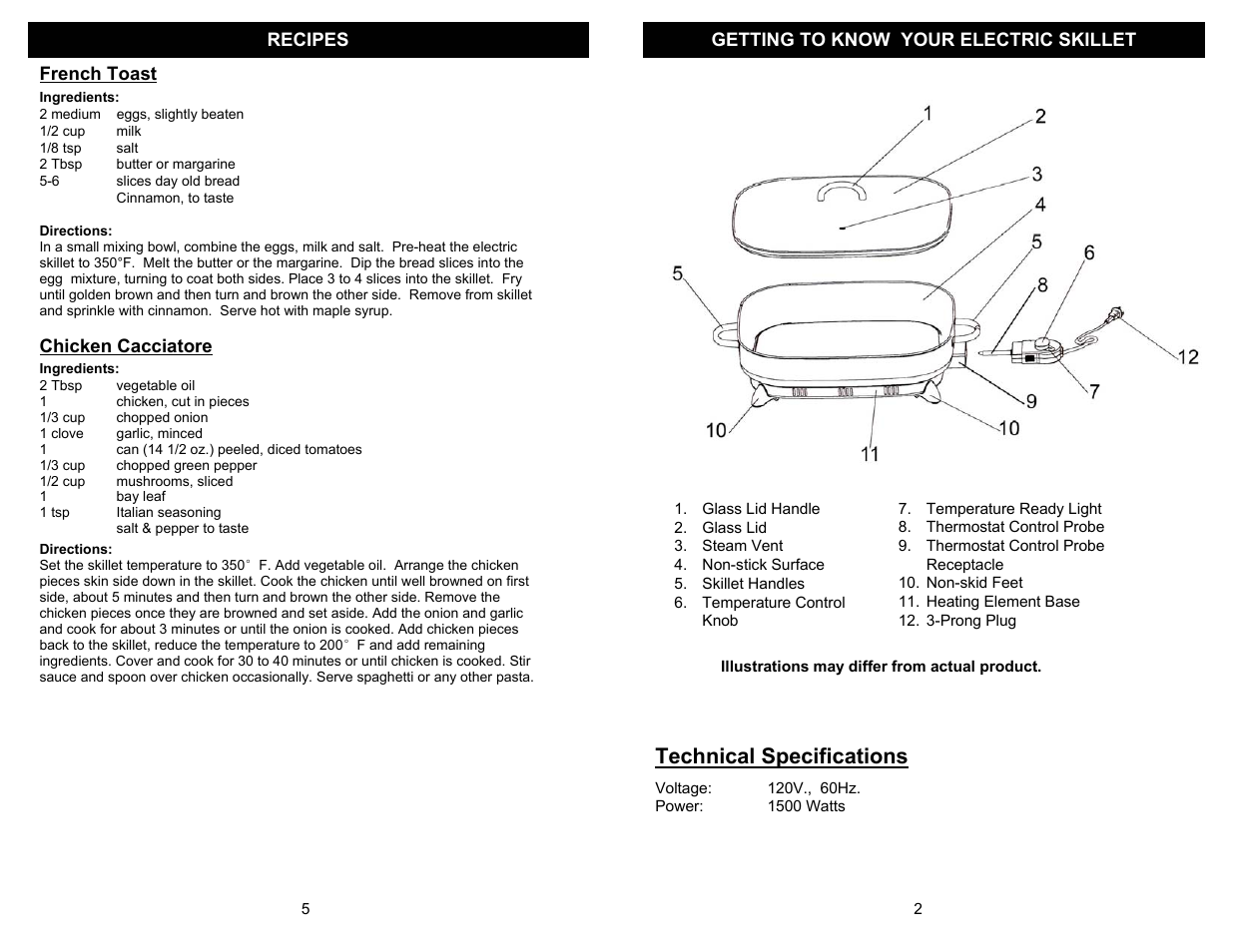 Technical specifications | Bravetti KS145H User Manual | Page 3 / 4