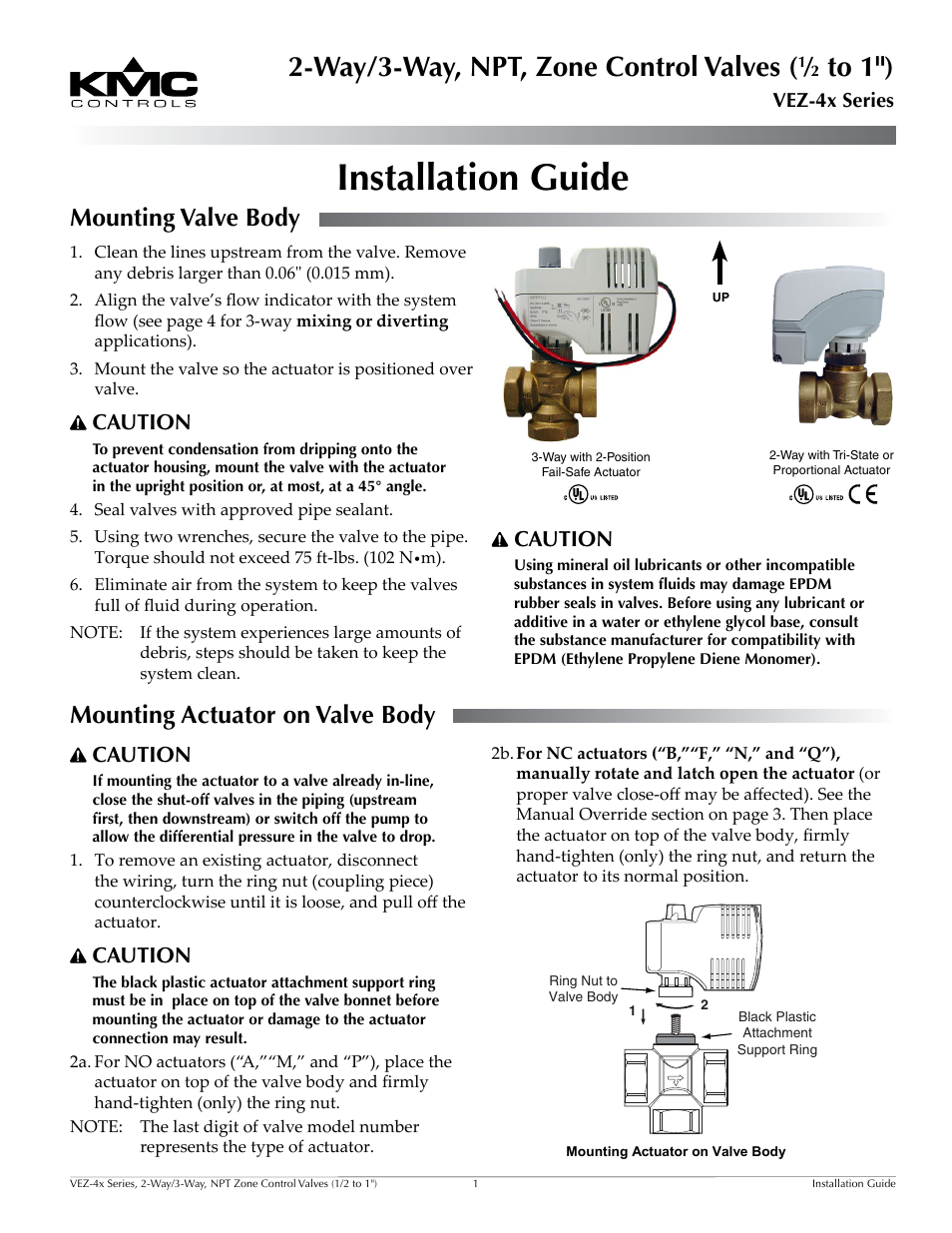 KMC Controls VEZ-4x Series User Manual | 4 pages