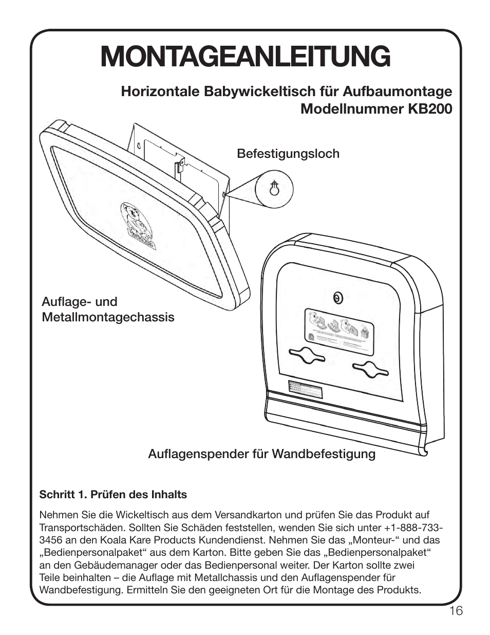 Montageanleitung | Koala Kare KB200 User Manual | Page 17 / 20