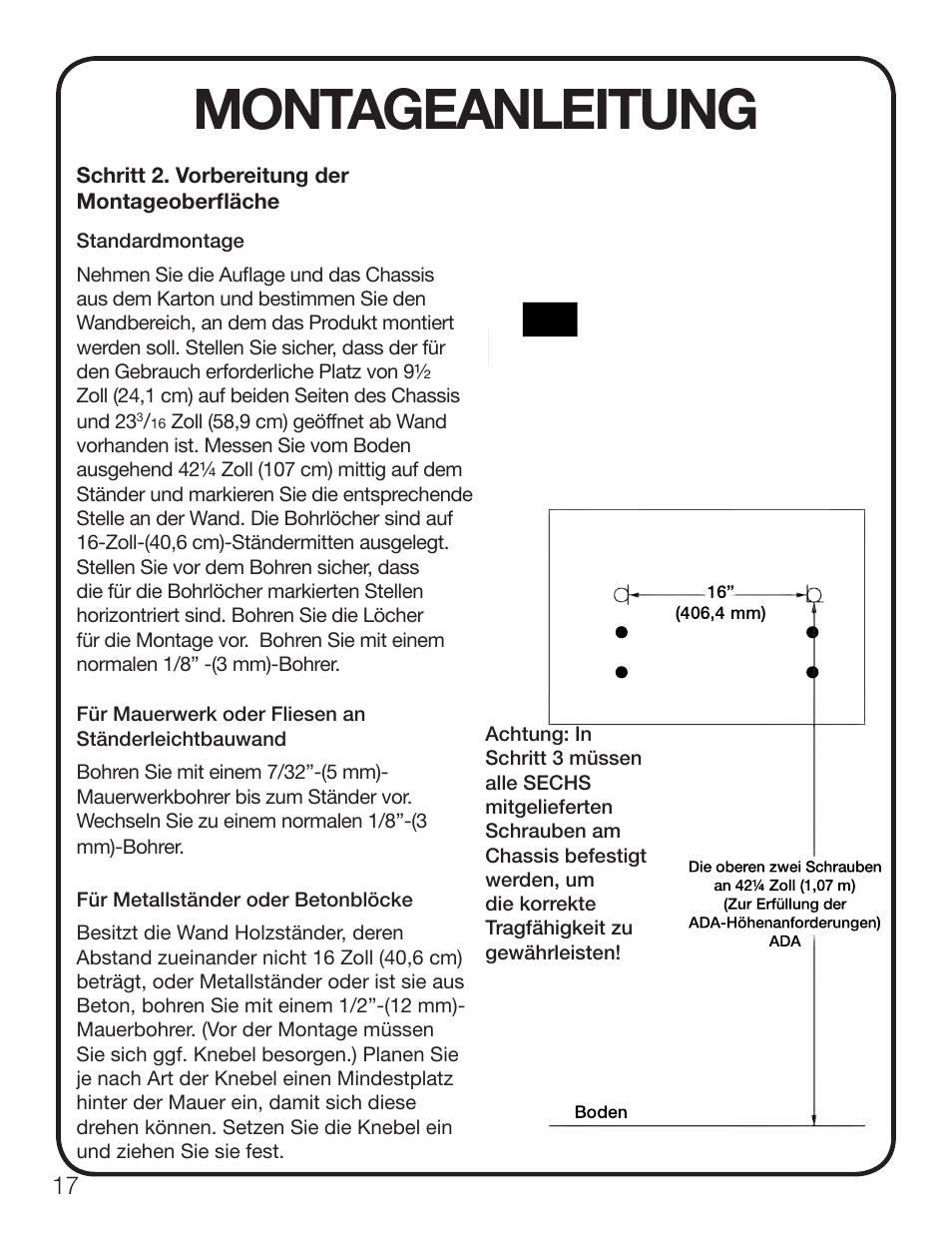 Montageanleitung | Koala Kare KB200 User Manual | Page 18 / 20