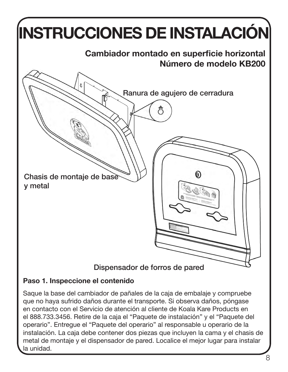 Instrucciones de instalación | Koala Kare KB200 User Manual | Page 9 / 20