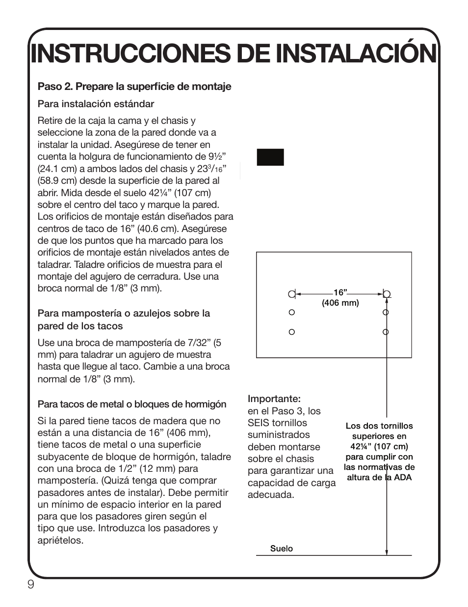 Instrucciones de instalación | Koala Kare KB200-SS User Manual | Page 10 / 20