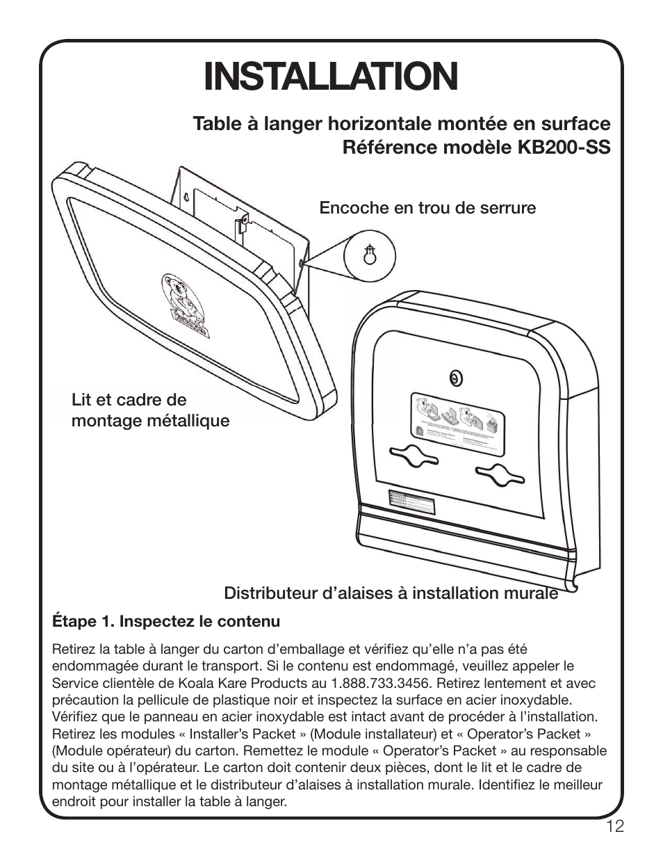 Installation | Koala Kare KB200-SS User Manual | Page 13 / 20