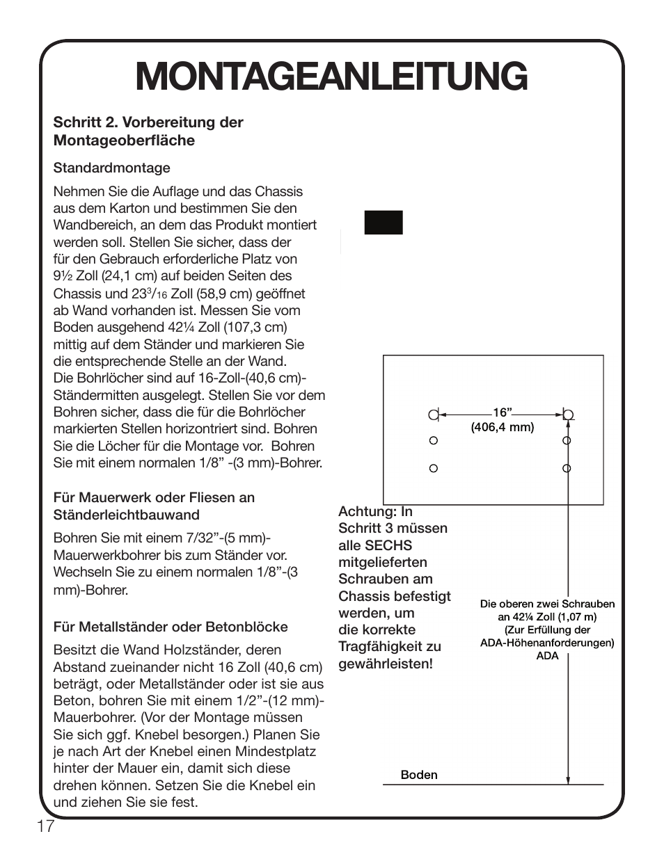 Montageanleitung | Koala Kare KB200-SS User Manual | Page 18 / 20
