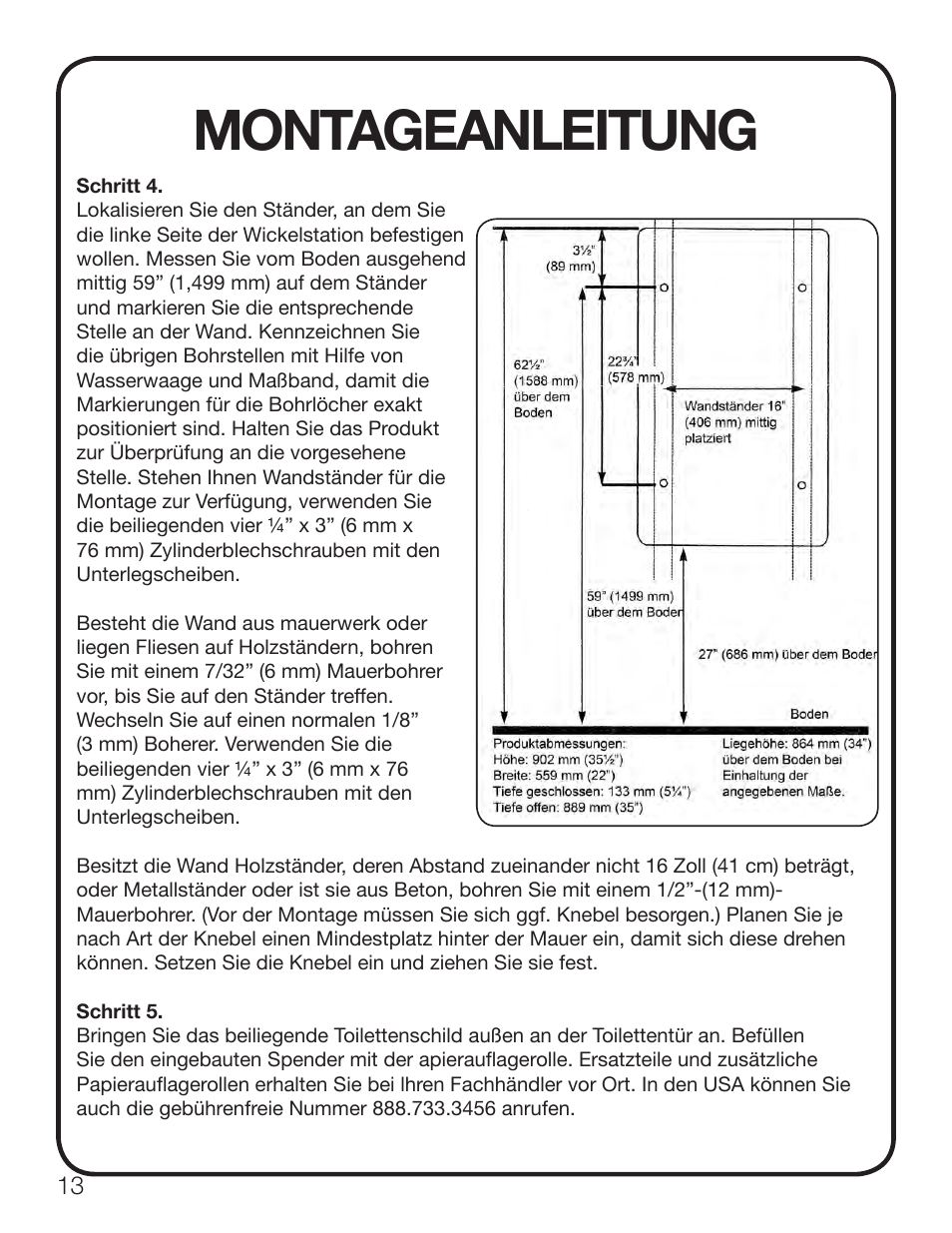 Montageanleitung | Koala Kare KB111-SSWM User Manual | Page 14 / 15