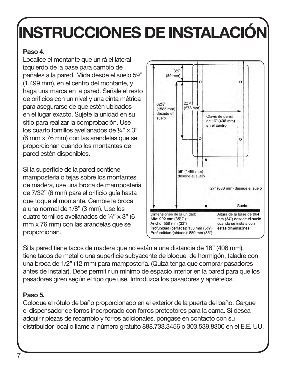 Instrucciones de instalación | Koala Kare KB111-SSWM User Manual | Page 8 / 15