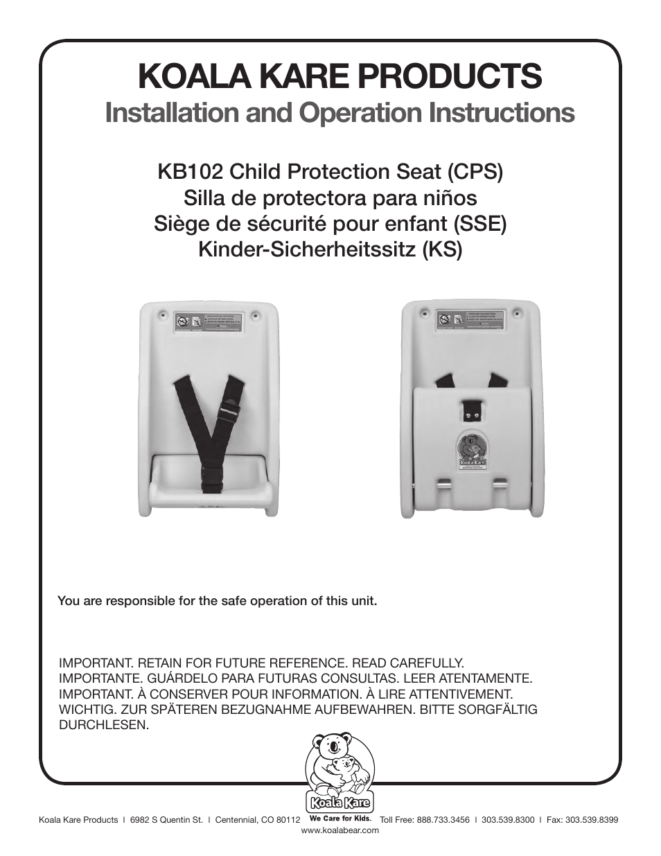 Koala Kare KB102 User Manual | 10 pages
