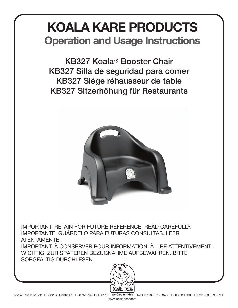 Koala Kare KB327-INB User Manual | 8 pages