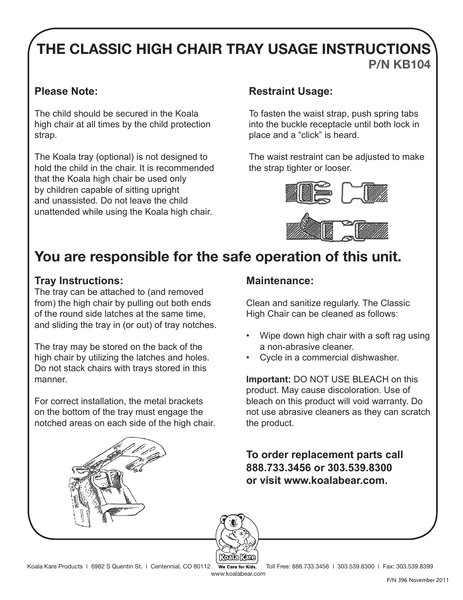 Koala Kare KB104 User Manual | 1 page