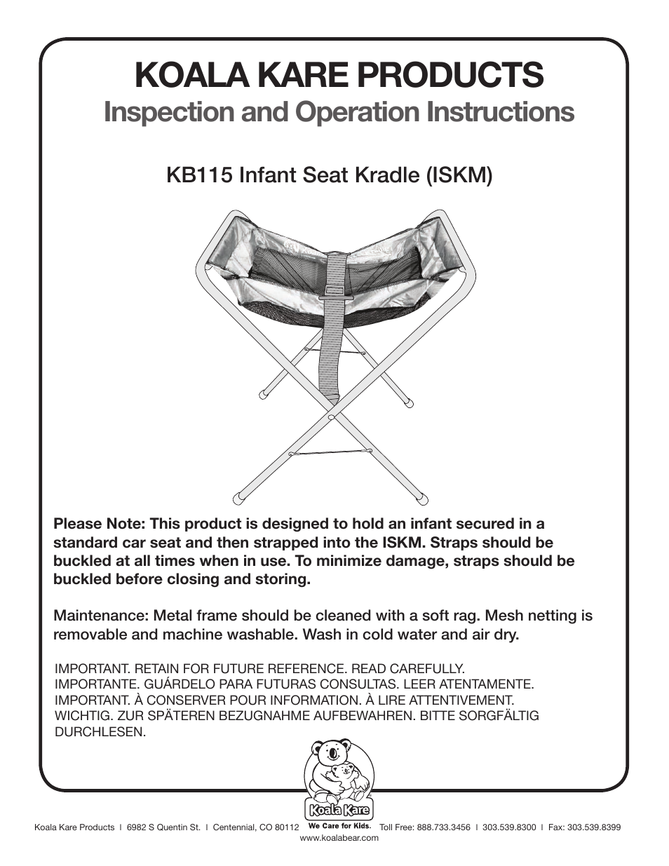 Koala Kare KB115 User Manual | 2 pages