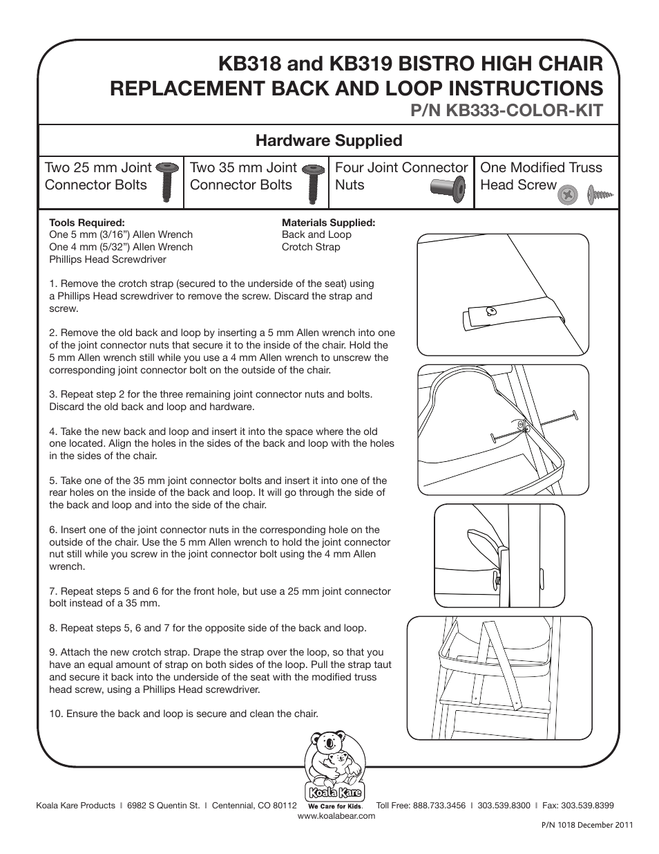 Koala Kare 333-KIT User Manual | 1 page
