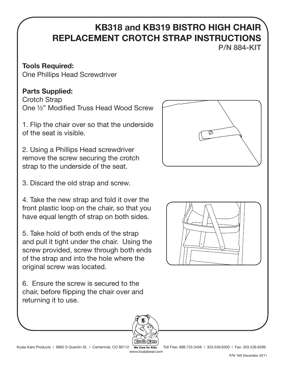 Koala Kare 884-KIT User Manual | 1 page