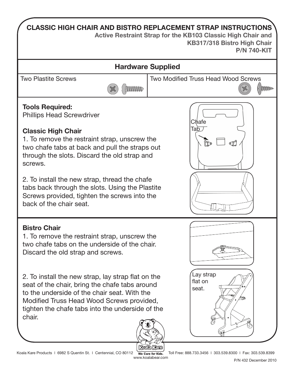 Koala Kare 740-KIT User Manual | 1 page