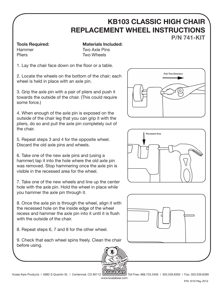 Koala Kare 741-KIT User Manual | 1 page