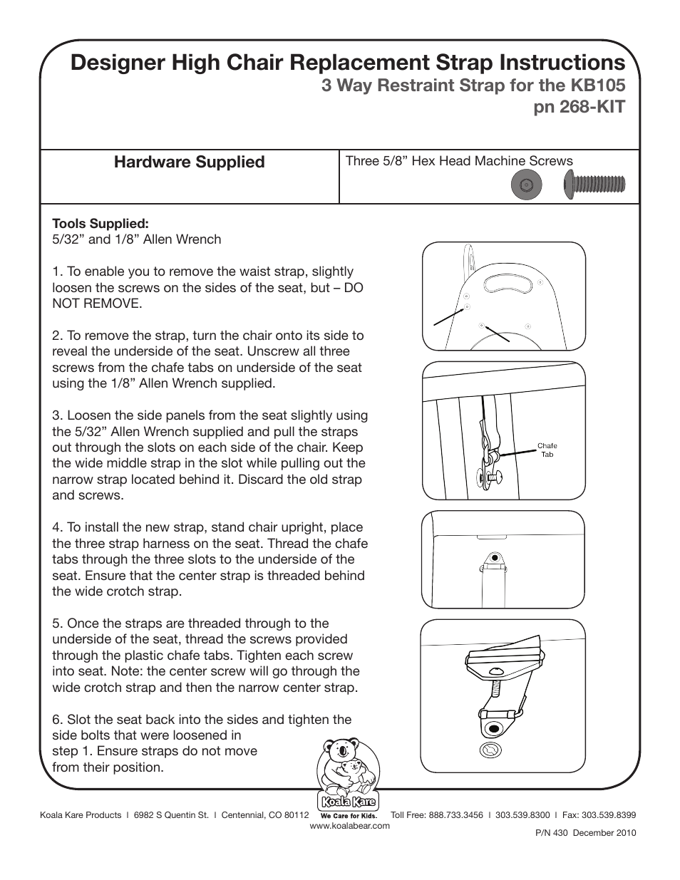 Koala Kare 268-KIT User Manual | 1 page