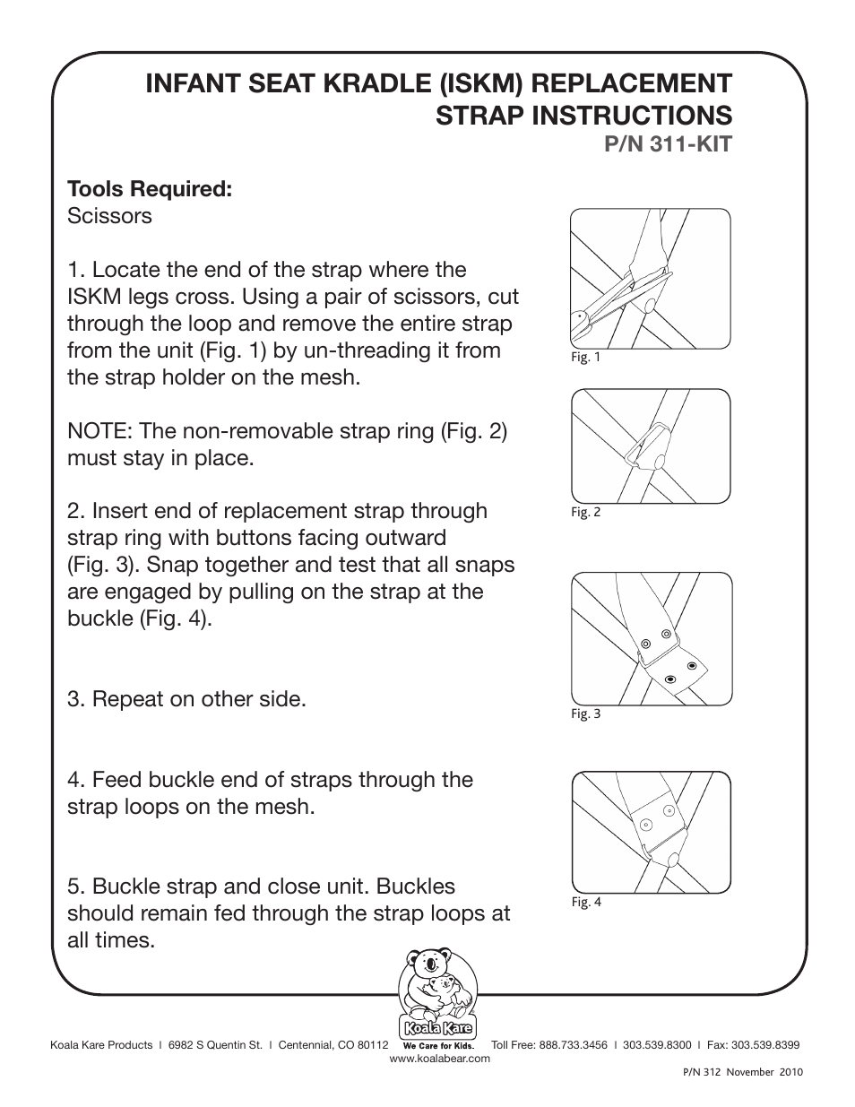 Koala Kare 311-KIT User Manual | 1 page