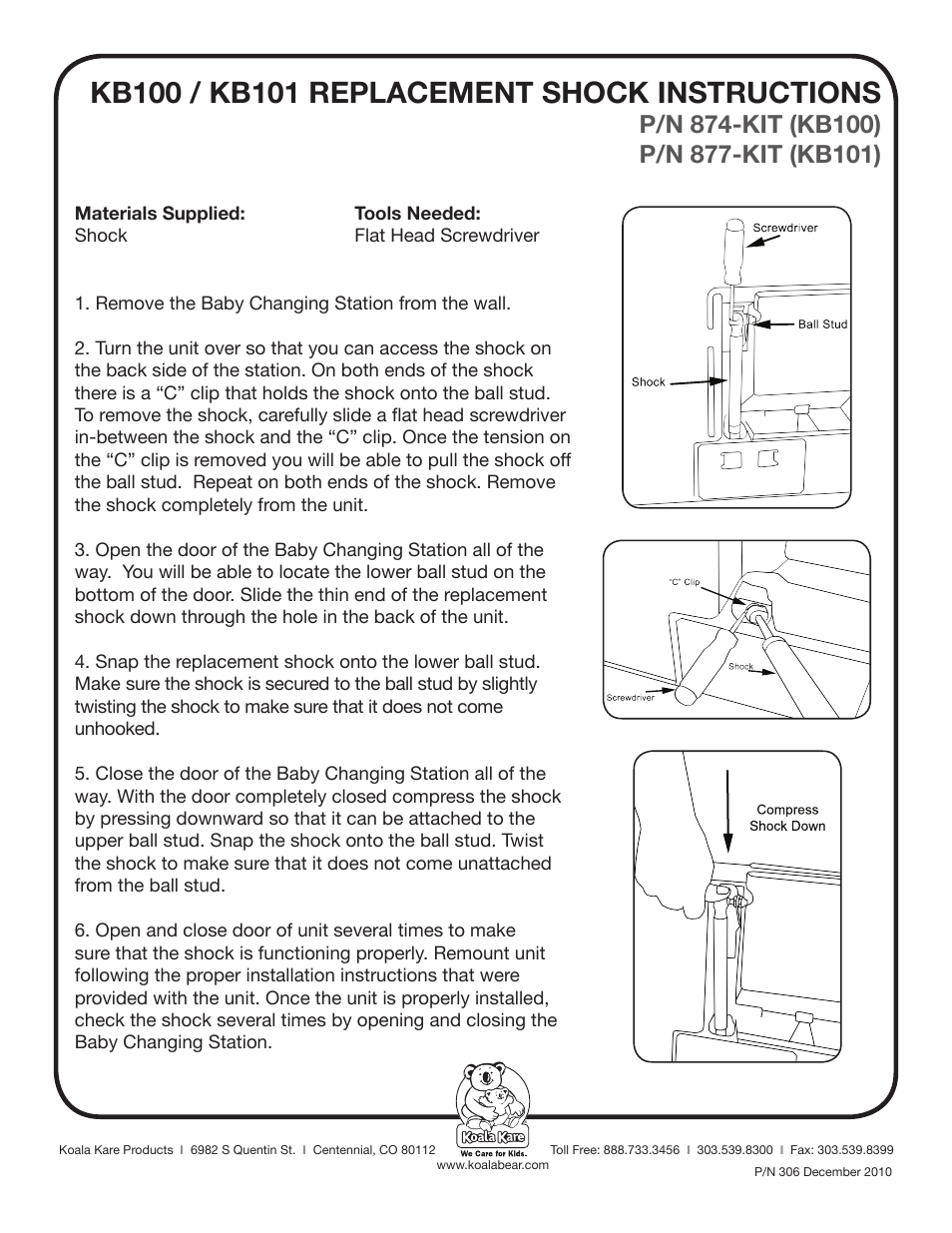 Koala Kare 877-KIT User Manual | 1 page