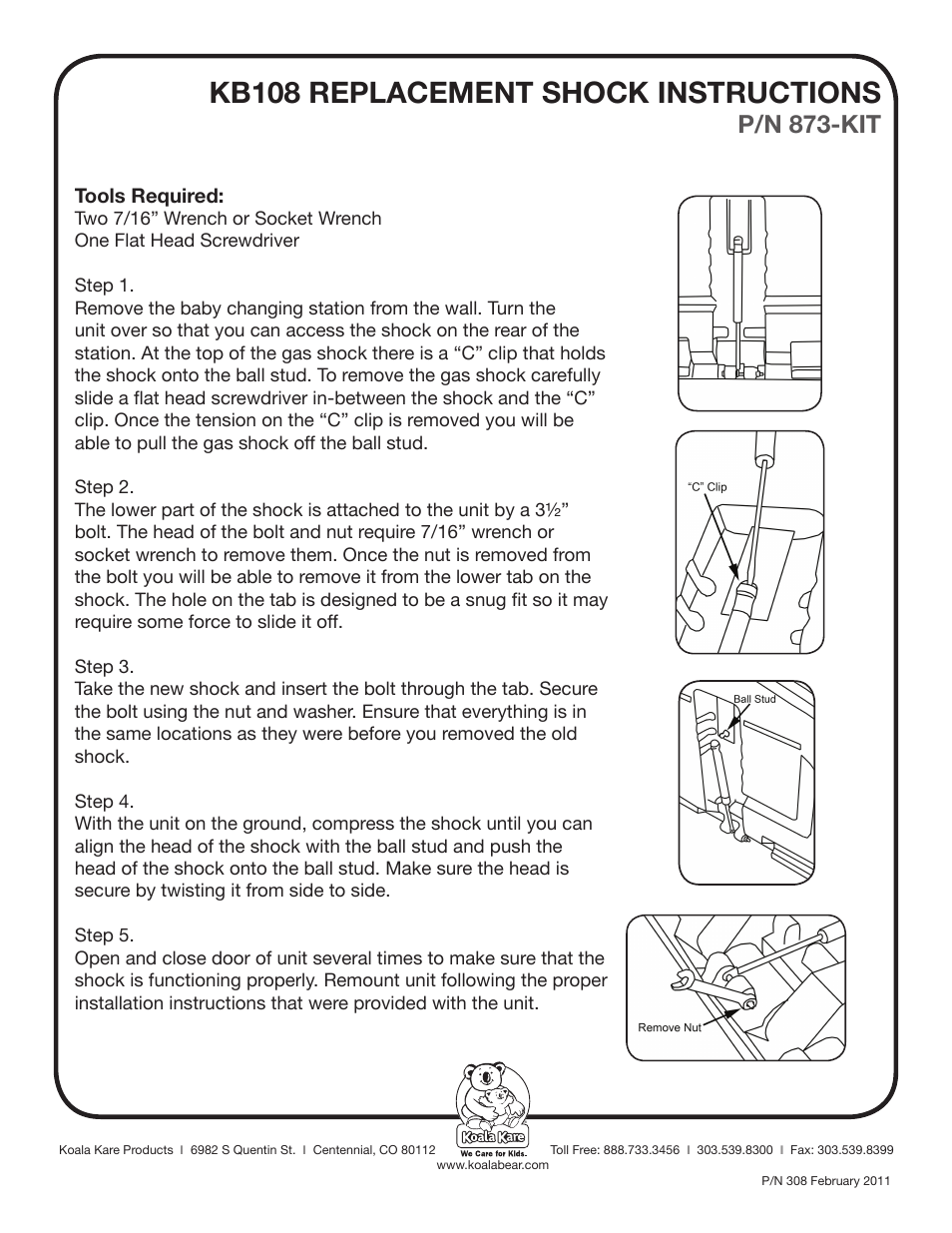 Koala Kare 873-KIT User Manual | 1 page