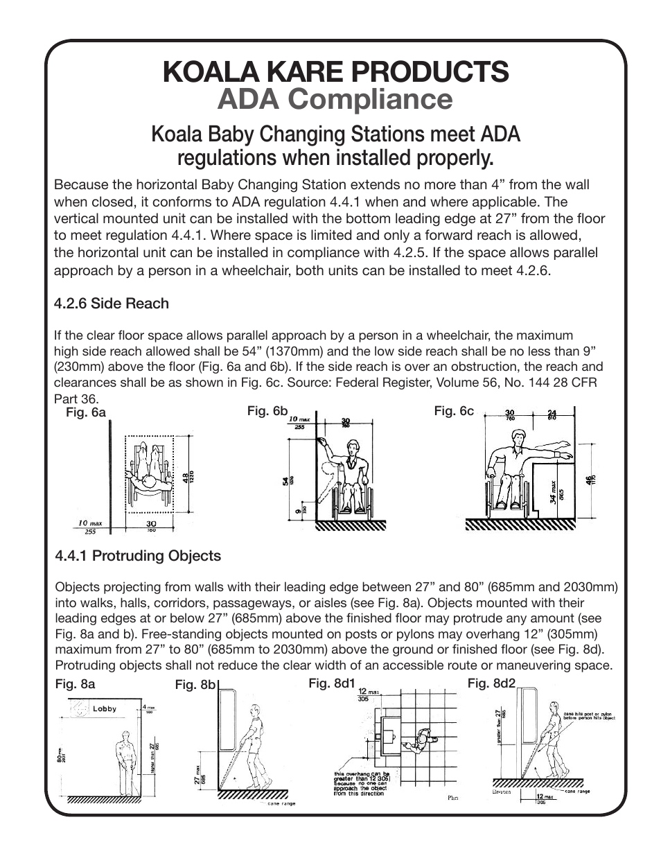 Koala Kare ADA User Manual | 2 pages