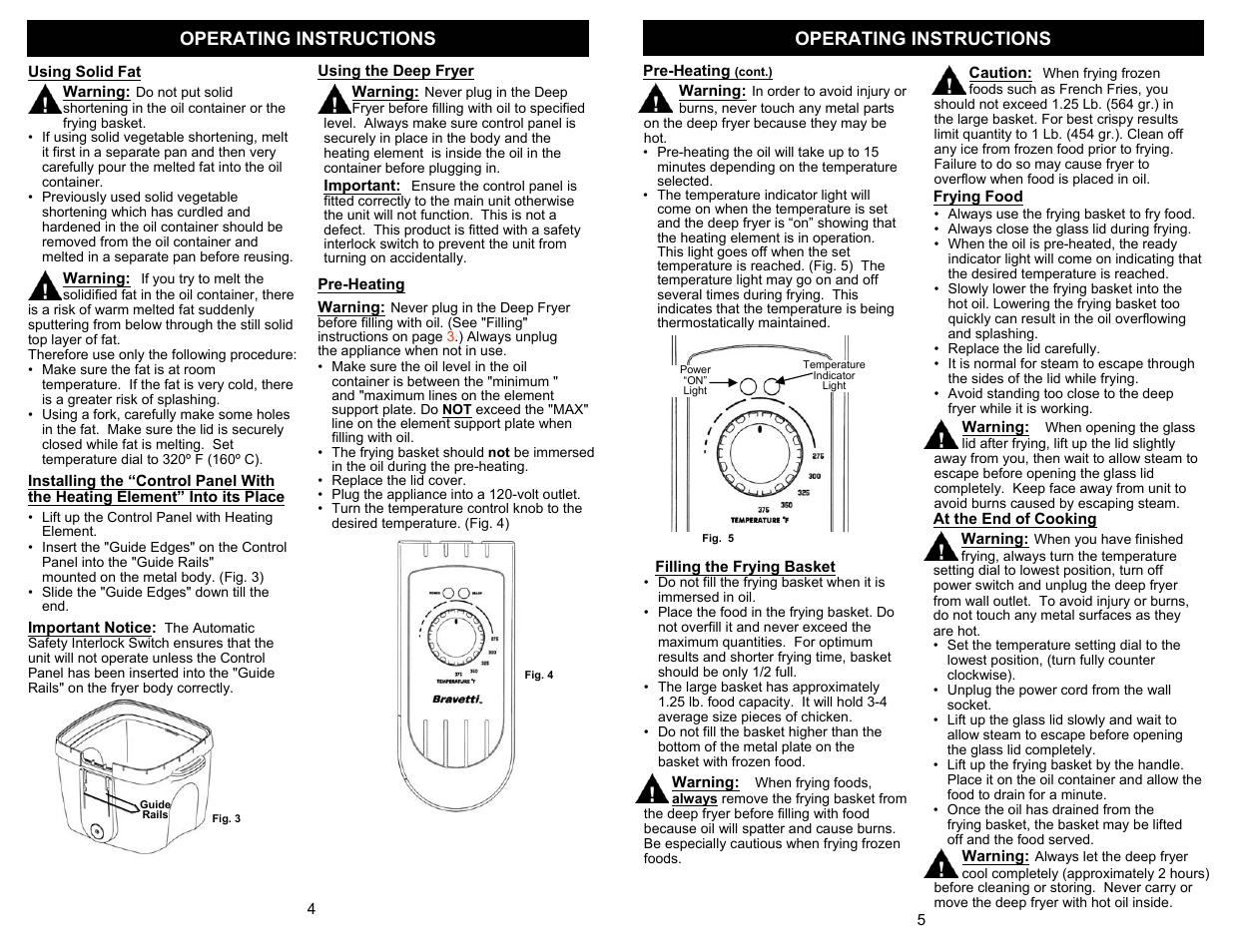 Operating instructions | Bravetti GLASS DEEP FRYER K4305H User Manual | Page 6 / 6