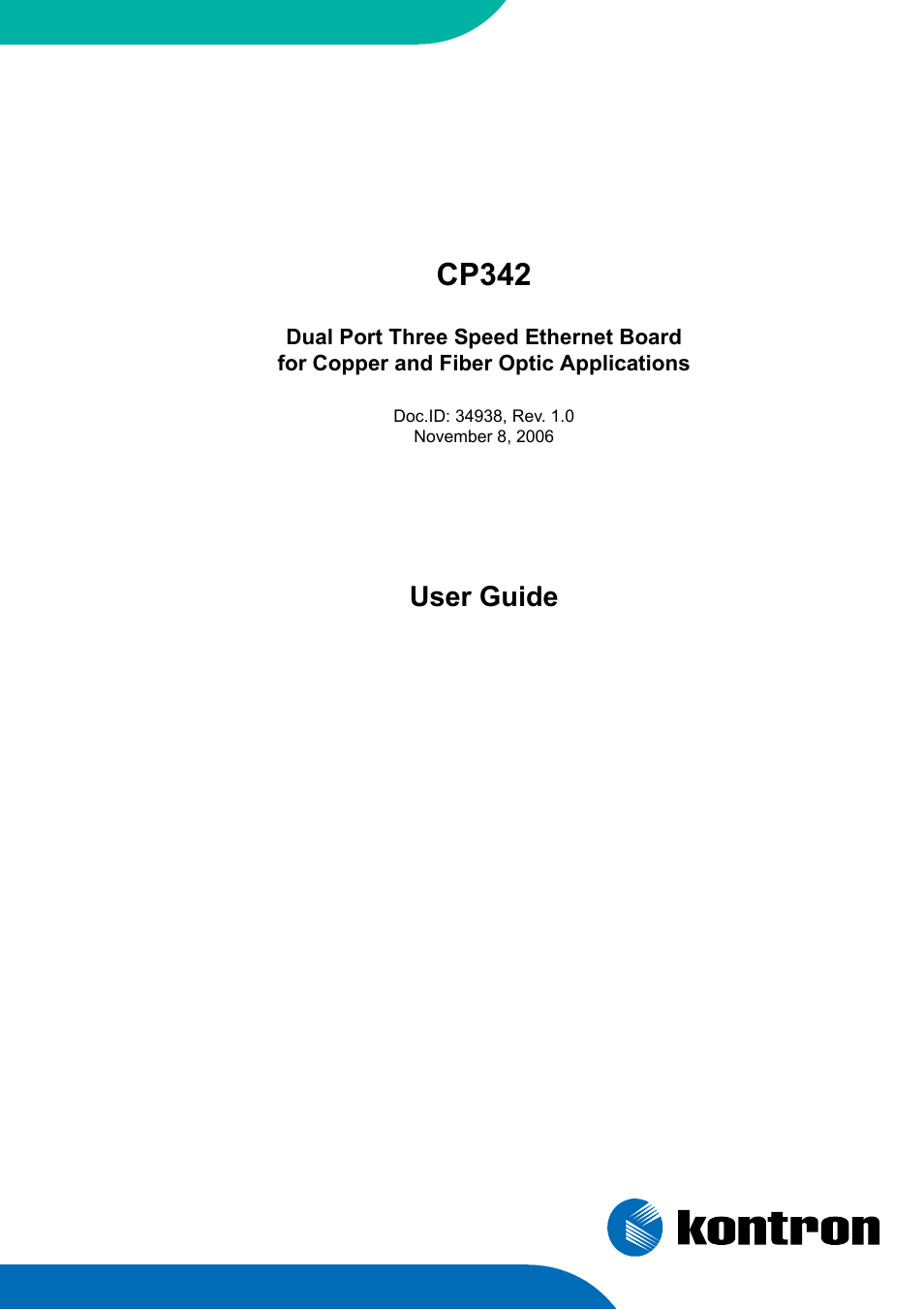 Kontron CP342 User Manual | 52 pages