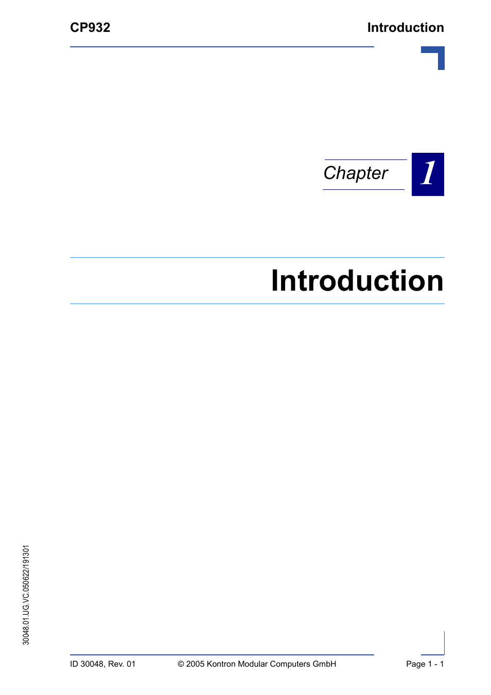 Introduction, Chapter | Kontron CP932 User Manual | Page 17 / 52