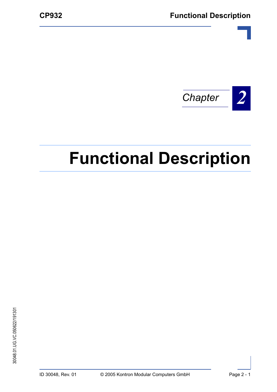 Functional description, Chapter | Kontron CP932 User Manual | Page 27 / 52