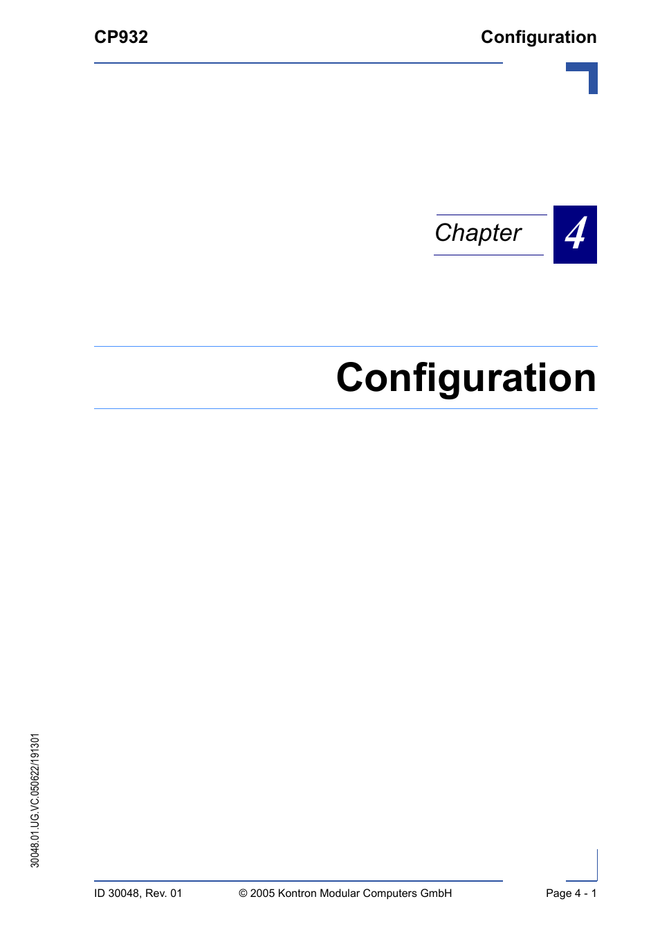Configuration, Chapter | Kontron CP932 User Manual | Page 41 / 52