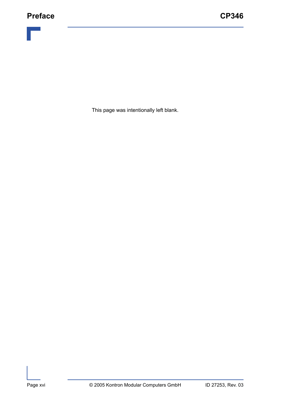 Preface cp346 | Kontron CP346 User Manual | Page 16 / 72