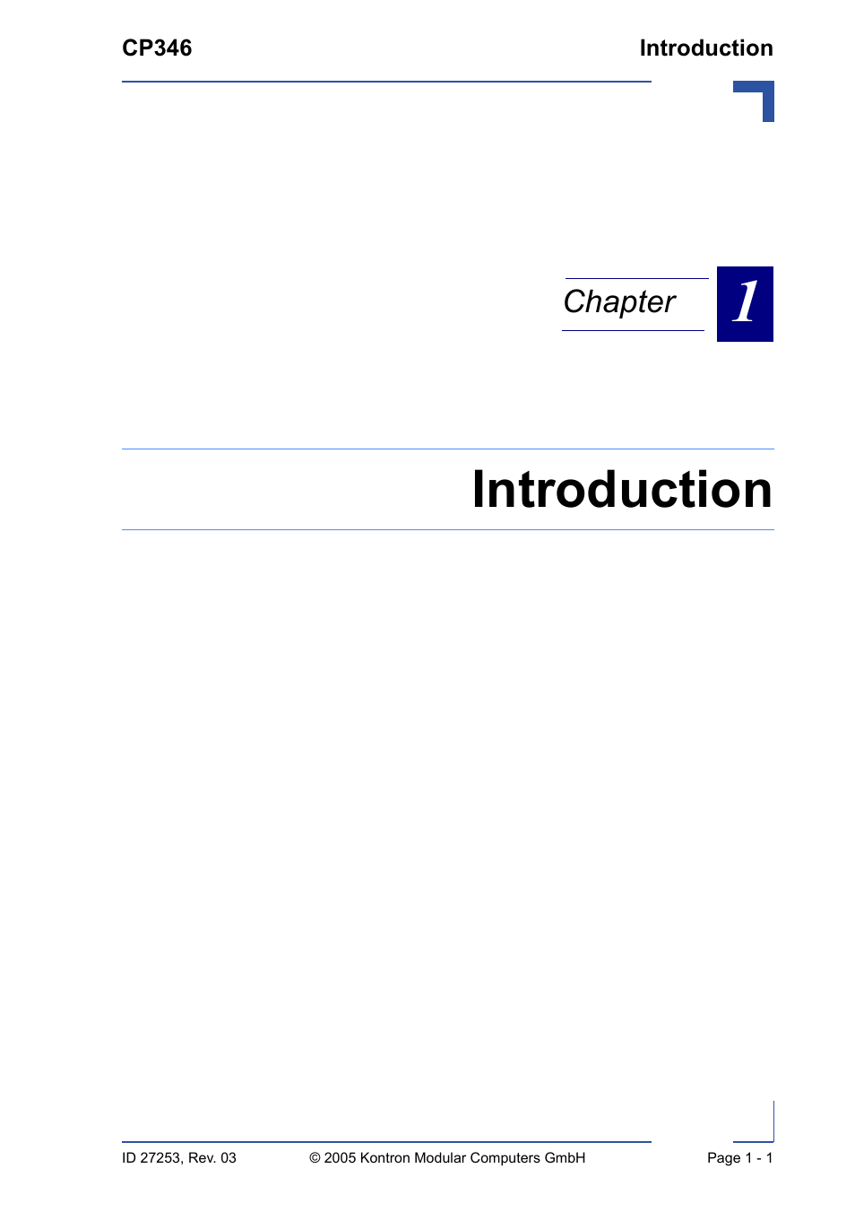 Introduction | Kontron CP346 User Manual | Page 17 / 72