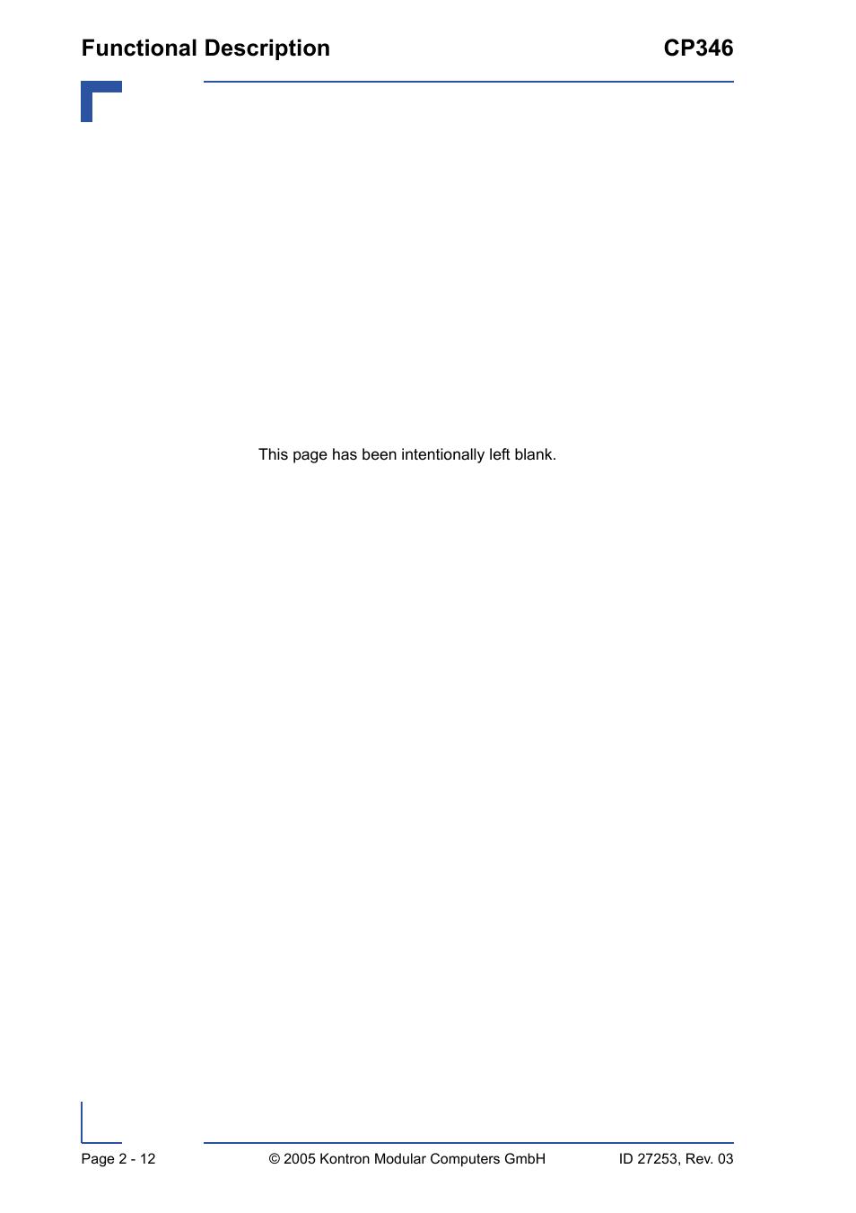 Functional description cp346 | Kontron CP346 User Manual | Page 40 / 72