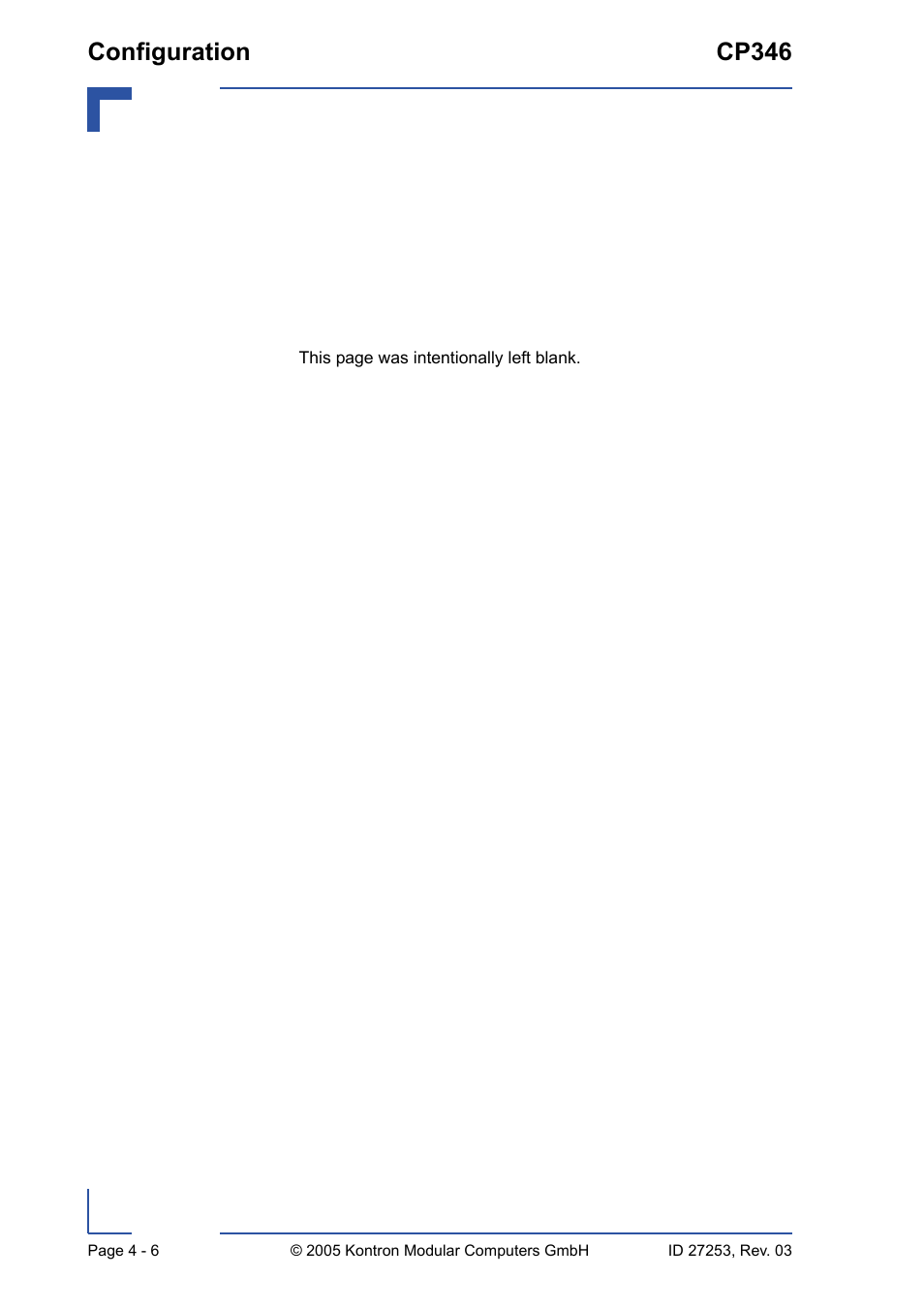 Configuration cp346 | Kontron CP346 User Manual | Page 54 / 72