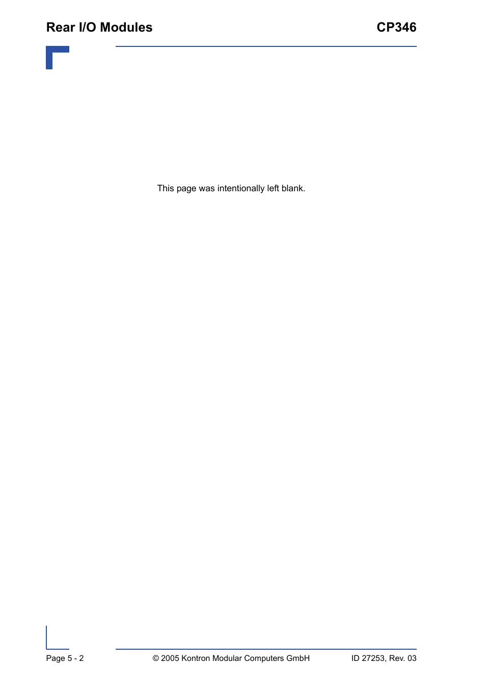 Rear i/o modules cp346 | Kontron CP346 User Manual | Page 56 / 72