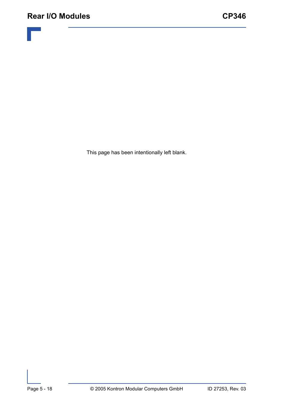 Rear i/o modules cp346 | Kontron CP346 User Manual | Page 72 / 72
