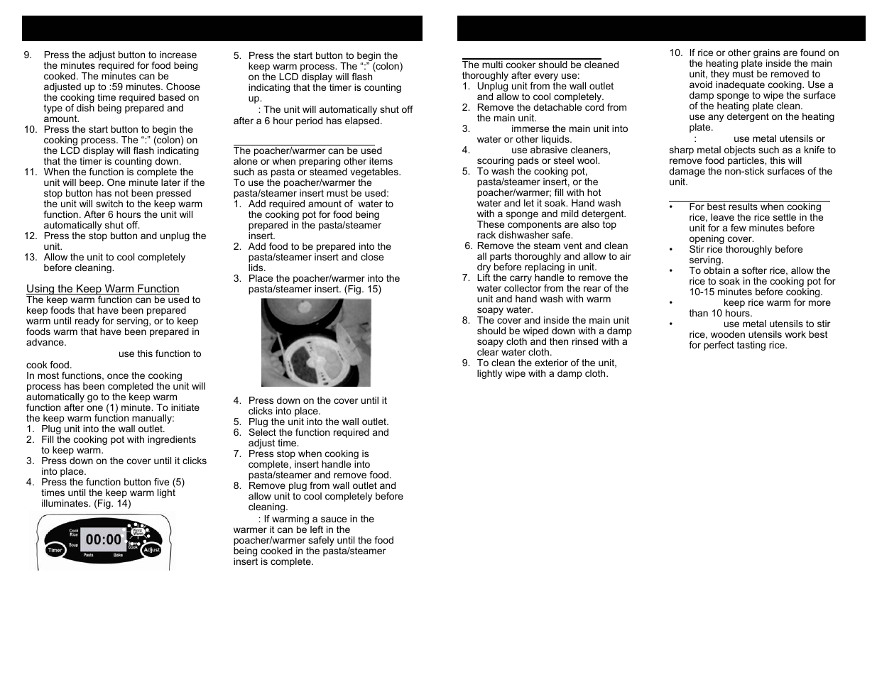 Operating instructions | Bravetti PLATINUM PRO MC665H User Manual | Page 6 / 10
