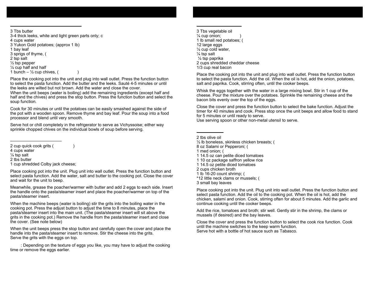 Recipes | Bravetti PLATINUM PRO MC665H User Manual | Page 8 / 10