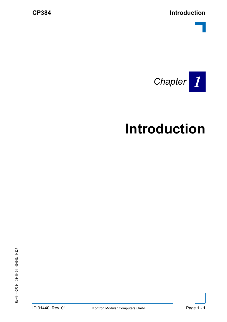 Introduction, Chapter | Kontron CP384 User Manual | Page 17 / 66