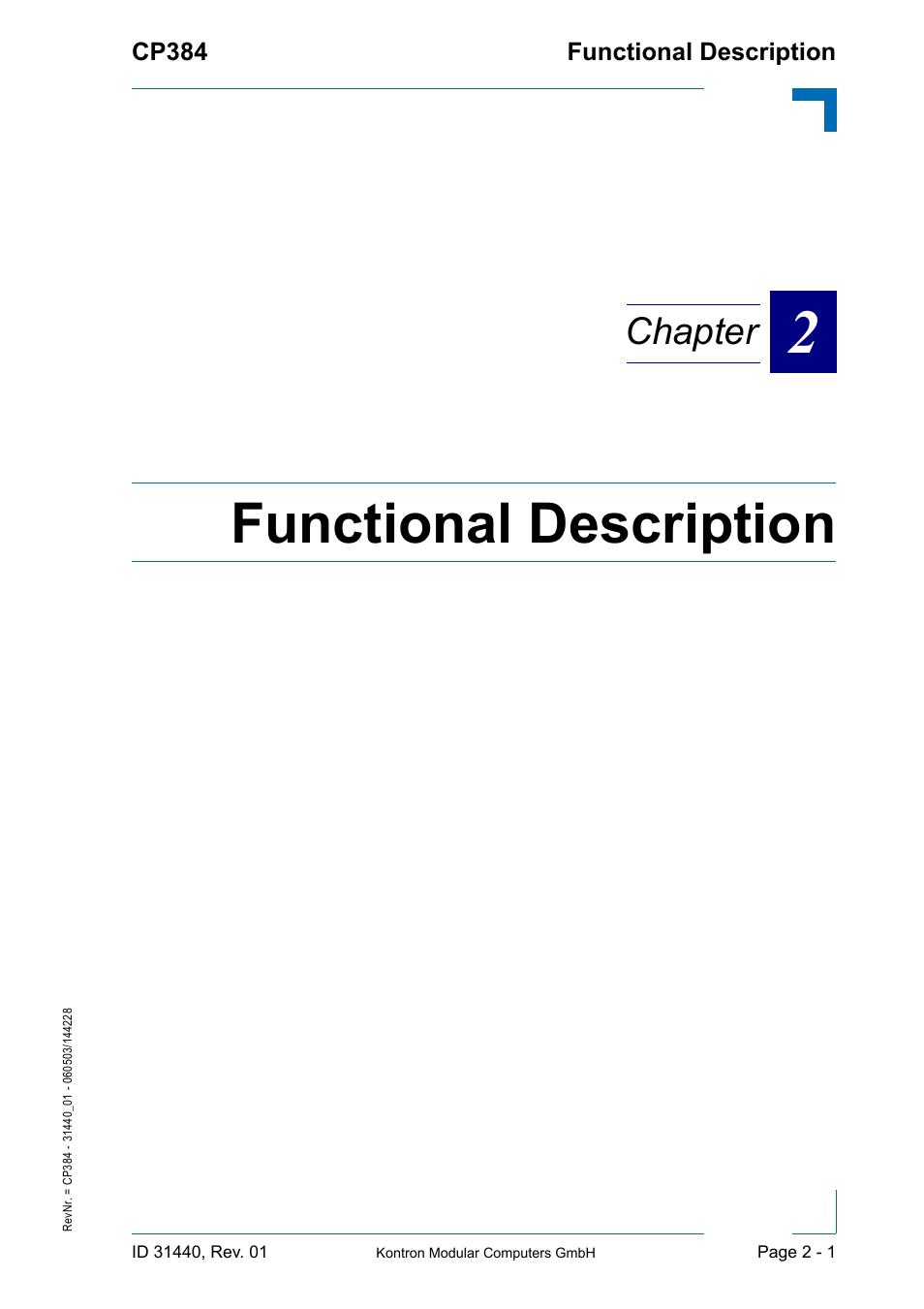 Functional description, Chapter | Kontron CP384 User Manual | Page 31 / 66