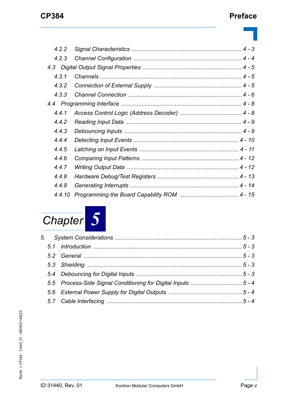 Chapter, Cp384 preface | Kontron CP384 User Manual | Page 5 / 66