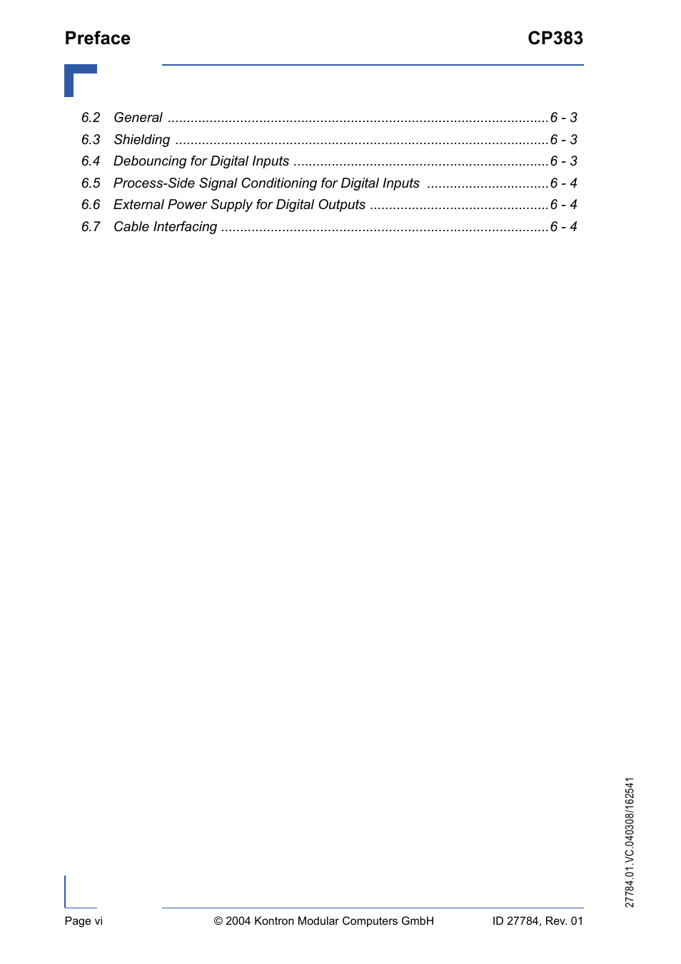 Preface cp383 | Kontron CP383 User Manual | Page 6 / 74