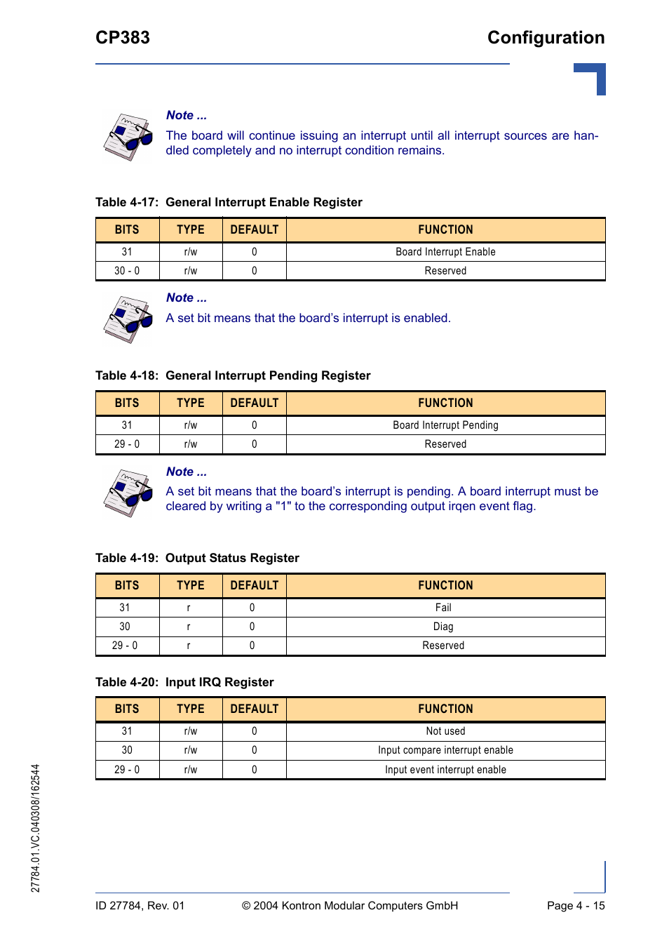 Cp383 configuration | Kontron CP383 User Manual | Page 61 / 74