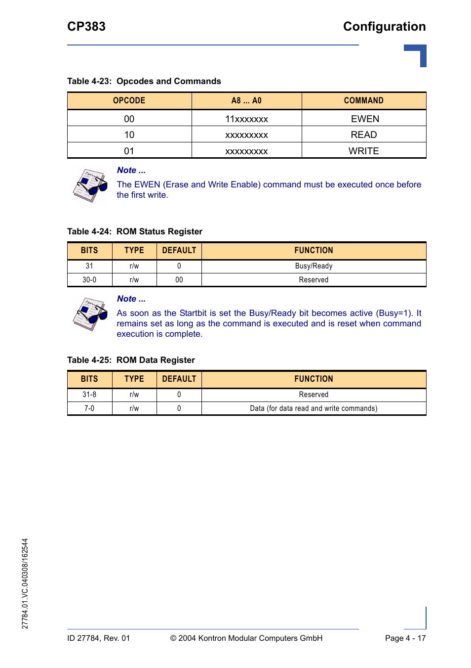 Cp383 configuration | Kontron CP383 User Manual | Page 63 / 74
