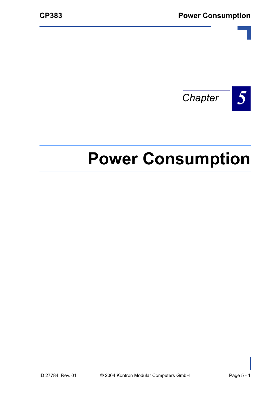 Power consumption | Kontron CP383 User Manual | Page 65 / 74