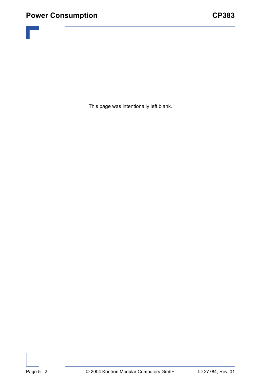 Power consumption cp383 | Kontron CP383 User Manual | Page 66 / 74