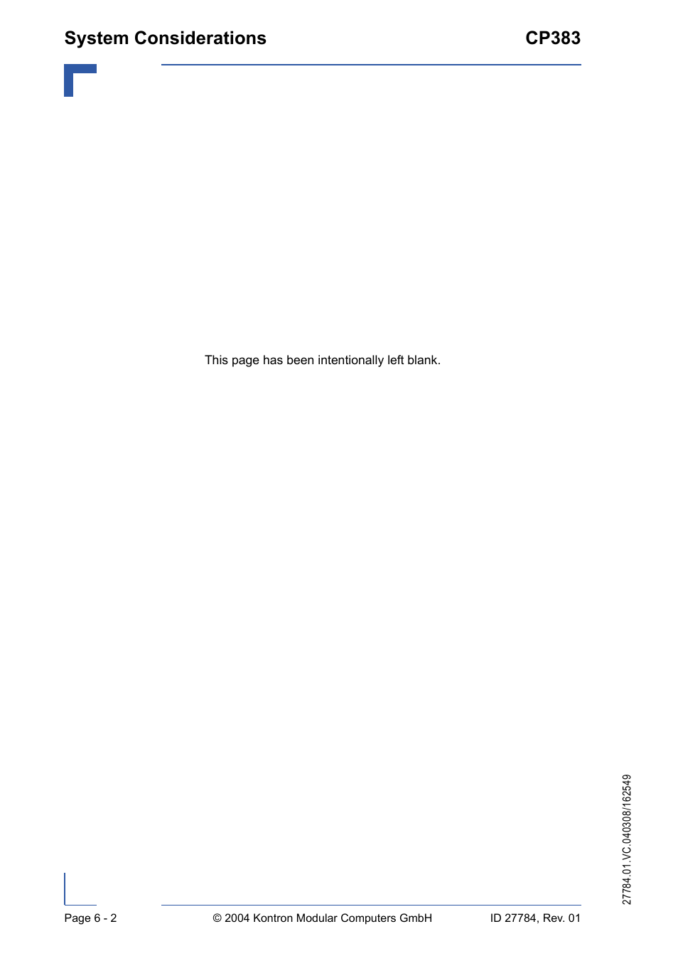 System considerations cp383 | Kontron CP383 User Manual | Page 72 / 74