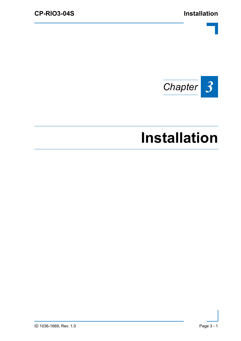 Installation | Kontron CP-RIO3-04S User Manual | Page 33 / 38