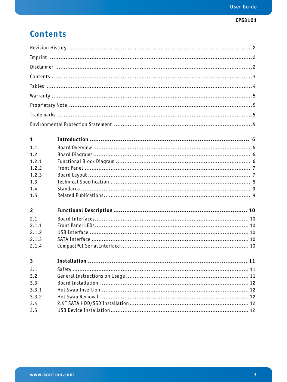 Kontron CPS3101 User Manual | Page 3 / 9