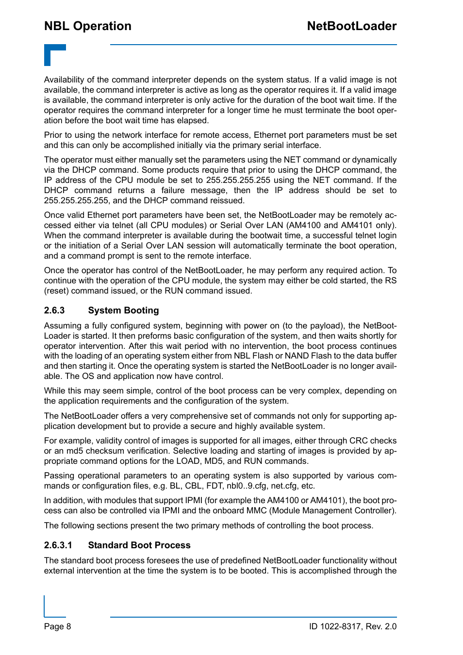 3 system booting, System booting, Nbl operation netbootloader | Kontron NetBootLoader User Manual | Page 16 / 86